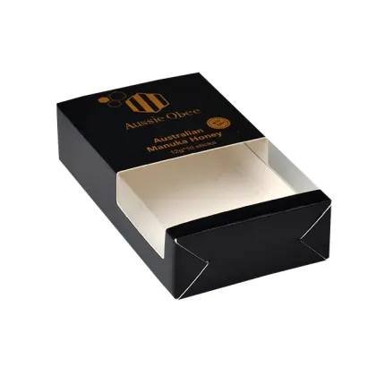 PVC Window Custom Logo Black Honey Paper Box - Honey Stick Box