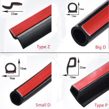 5 Meters Shape B P Z Big D Car Door Seal Strip EPDM Rubber Noise Insulation Weatherstrip Soundproof Car Seal Strong adhensive