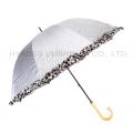 Frill Printed Silver Coating Tangan Buka Dome Umbrella