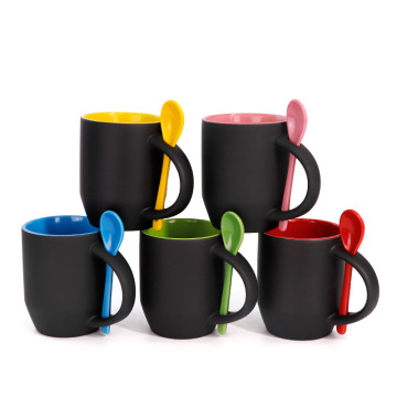 Customized Sublimation Ceramic Mug with Coated Spoon Handle