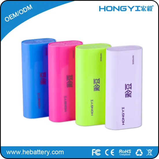 colorful mini power bank 5000mah for mobile phones with 5000mah battery HE-628B[HONGYI]
