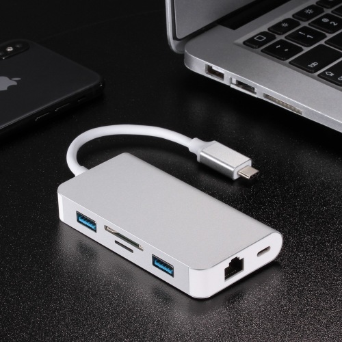 6 in 1 Multiport USB-C Hot USB C HUB With RJ45 Networks Supplier