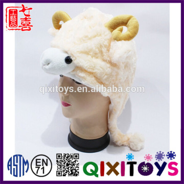 Professional customized unique design high quality funny plush animal hats kids fur hat wholesale