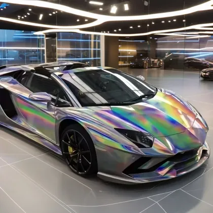 Carlisle Bubble Free High-Quality Rainbow Chrome Silver Vinyl Wholesale Prices