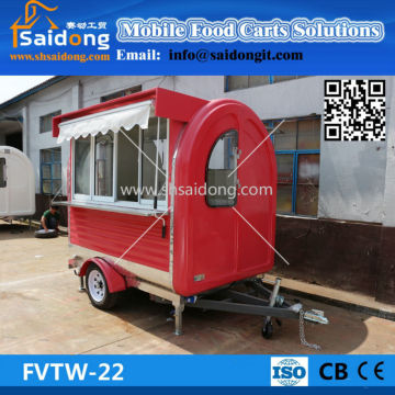 New exporting cool style mobile food kiosk cart for hot sale food cart trailer(manufacturer)