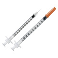 Free sample orange cap colored insulin syringe