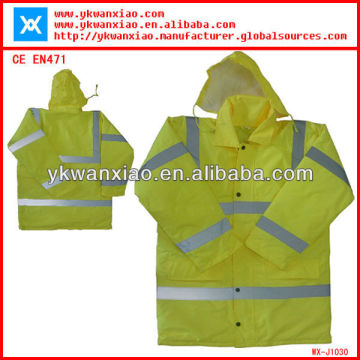waterproof safety jacket with 300D oxford ,Hi vis reflective jacket with class3 tape ,waterproof reflective jacket multi~pockets