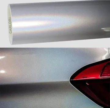 rainbow laser white car wrap vinyl