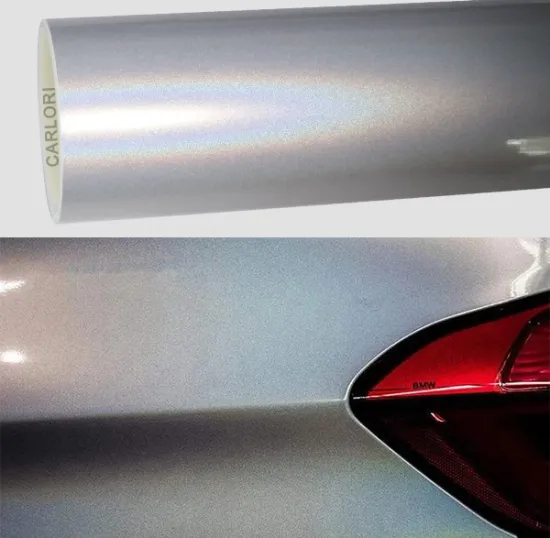 rainbow laser white car wrap vinyl