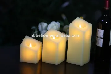 newest square moving wick led candles with remote control flicker moving led candles with timer