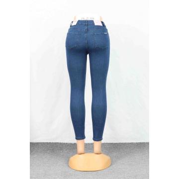 Einfache blaue Skinny -Jeans für Frauen