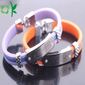 Lapisan Top-grade unik Silicone Gelang Alloy Steel