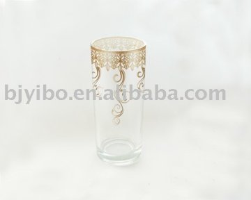 Chinese decal drinking glass cup
