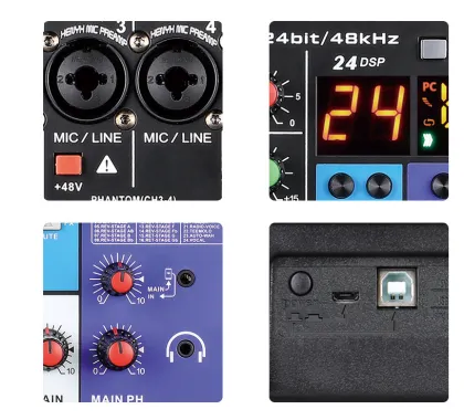 Professional 8-Channel DJ Audio Mixer for Record, Stream, and KTV Use: Model A8