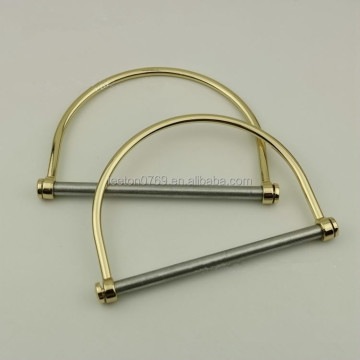 Shiny Gold Metal Leather Bag Handle for High-Quality Stock Supply Bag Accessories