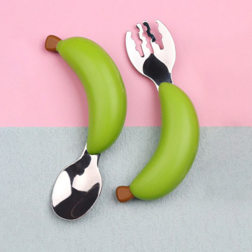 Mignon fourche et cuillère à banane en silicone