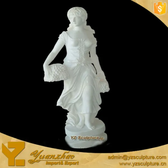 Garden White Marble girl outdoor Statue