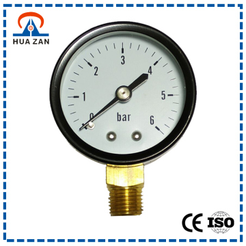 Black Radial Direction Mount Iron Shell Normal Pressure Gauge