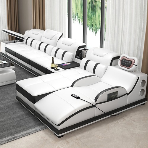 Set Sofa Kulit Urut Pintar Moden