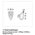 1" Swan Hook Width With Break Load 1500 KG