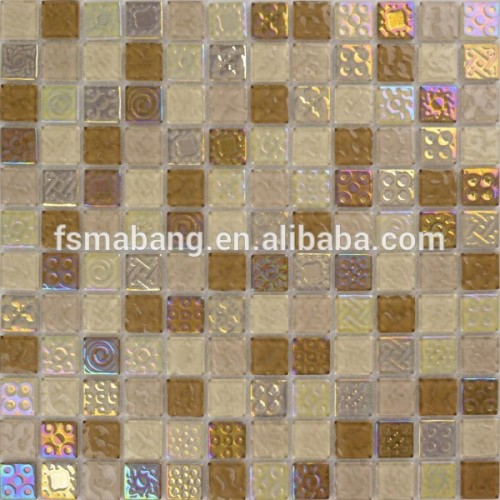 MBD2008 Glass Iridescent Crystal Glass Mosaic Tile for Home Deco Wall Tiling Glass Mosaic