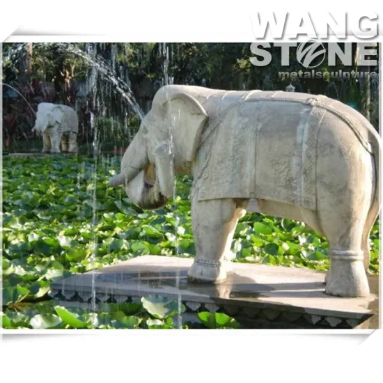 Stone Carving Garden Decorative Elephant Water Fountain