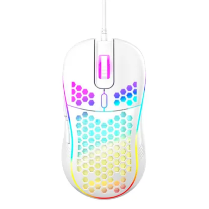 Lightweight USB Wired RGB Gaming Office Ergonomic Mouse 7200DPI Honeycomb Shell