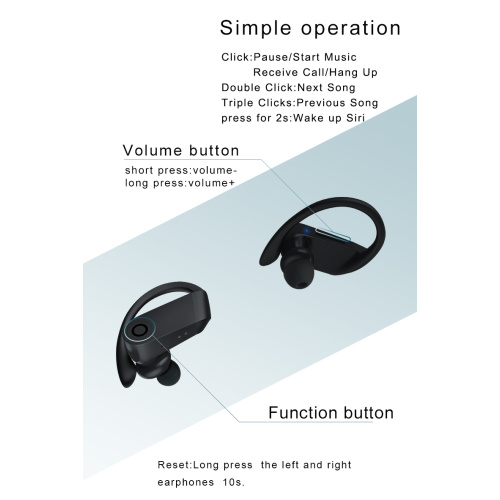 Hörlurar Öronsnäckor Bluetooth Headset 5.0 Tws