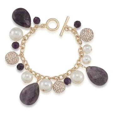 Custom inlay faux rhinestone bijoux gold bracelet 2013