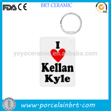 Ceramic love keychain christmas gift keychain