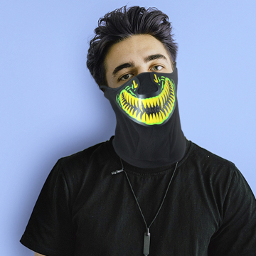Colorful LED Light Mask - Sound Activated Halloween Party Accessory