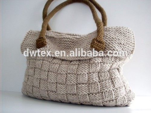Customized design 100% acrylic material knitted handbag