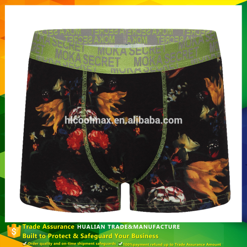 Mens luxury pattern with high end digital printing boxer underwear,Customized mens underwear boxer wholesale