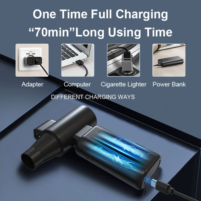 Επαναφορτιζόμενη μίνι αέρα Duster Portable Electric LED φυσητήρα