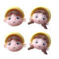 Kawaii Resin Girl Boy Head Charms Flat Back Cabochon Beads Kids Hair Accessories Handmade Bag Shoes Keychain Making