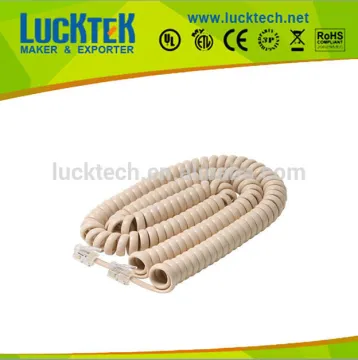 Coilded Extension Telephone cord Ivory color