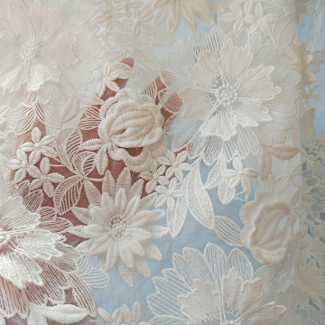 Robe de mariée de luxe en dentelle broderie feuille de fleur