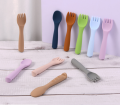 Anpassade grossist 2st Baby Silicone Spoon Fork -redskap