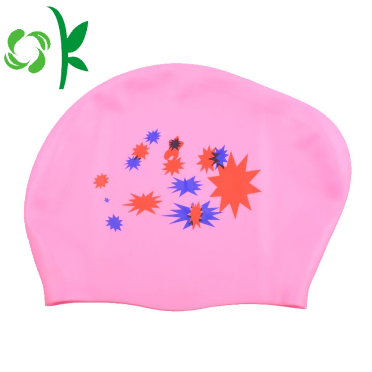 Silicone Swim Head Fashionable Printed Hats