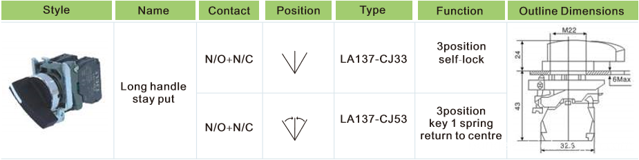 XB4-BJ33 Pushbutton Switch