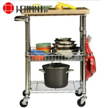3 Tiers Chrome Kitchen Trolley