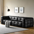 Modernong pindutan tufted seater leather couch sofa set