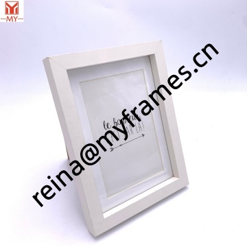 MDF Solid Color White Simple with Mat Photo Frame