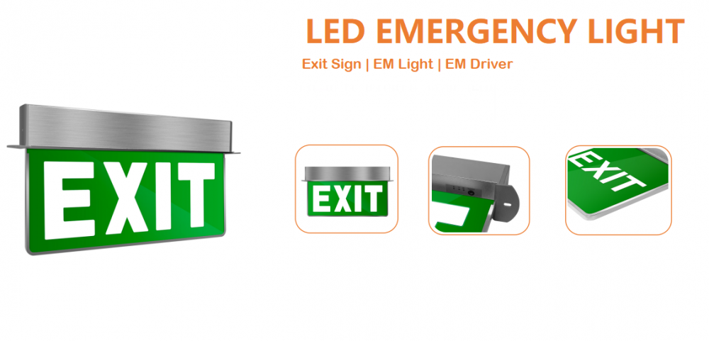 Recessed type LED emergency exit sign