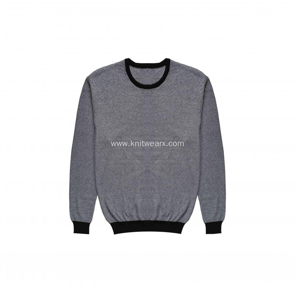 Men's Classic Knitted Purl Stitch Sweater Crewneck Pullover