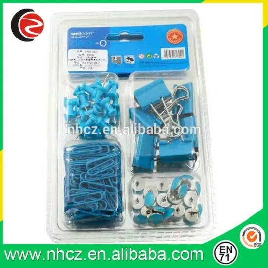 blue mixed clips office set