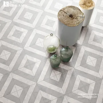 24x24 White Terrazzo Cement Porcelain Tiles