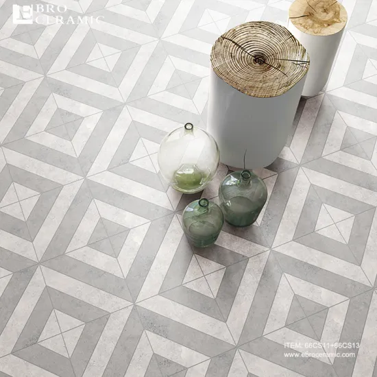 24x24 White Terrazzo Cement Porcelain Tiles