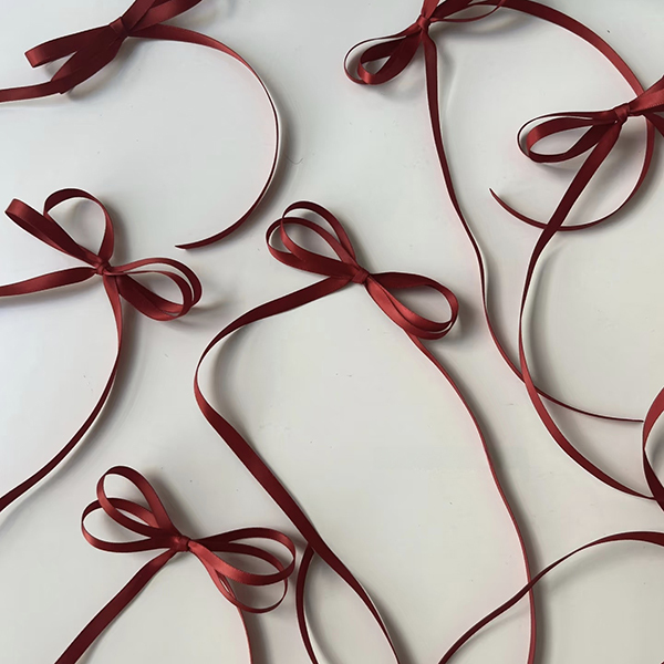 2025 New bright colored red satin bow