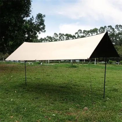 Hexagonal Black Rubber Sunscreen Rainproof Sunshade Canopy Tent for Outdoor Camping
